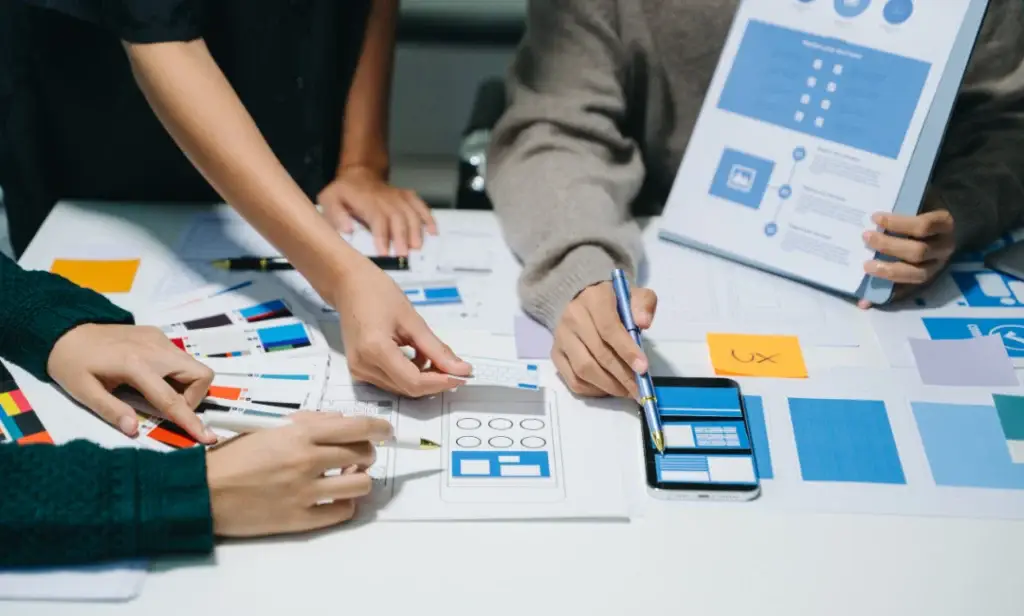 Healthcare UI UX team designing medical app interface