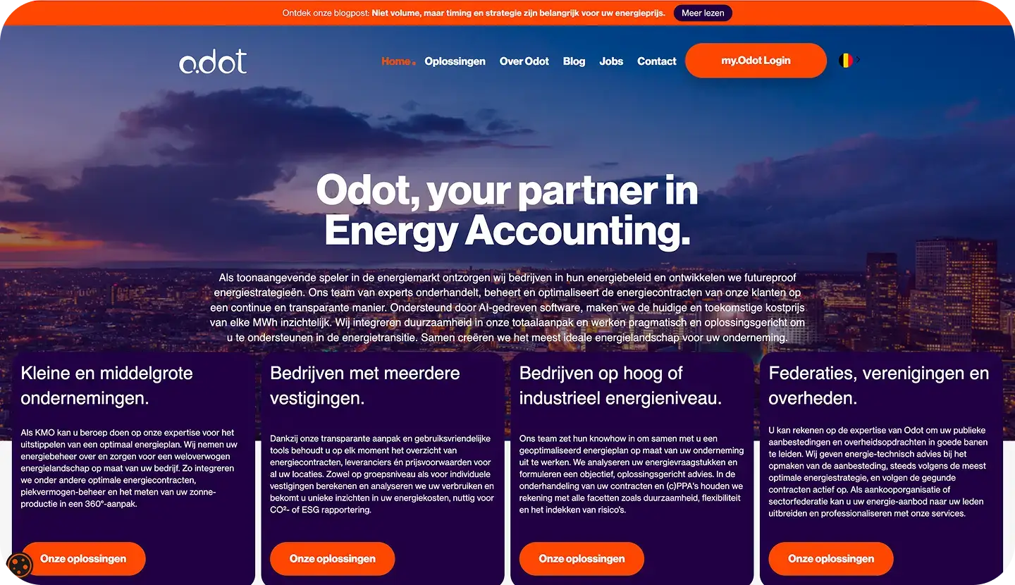 Project ODOT Website Development web development case study